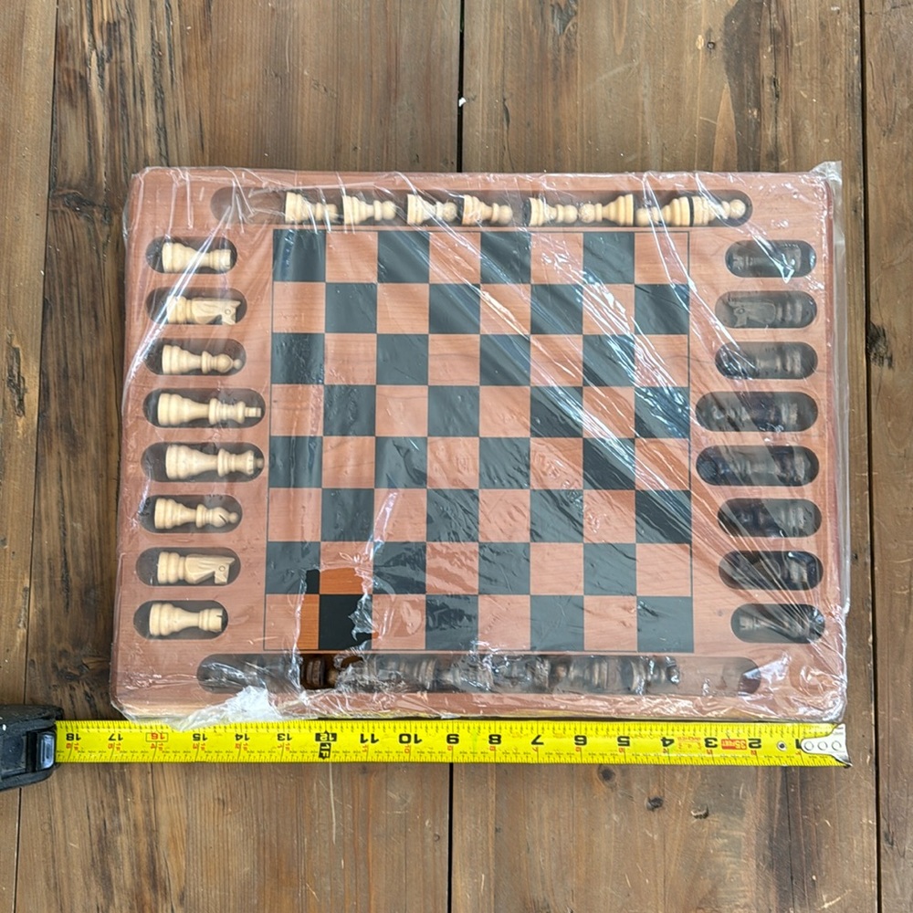 Crate&Barrel wood chess board